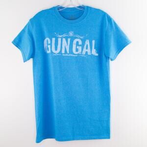 New SMITH & WESSON Women's T-shirt 'Gun Gal' SMALL Blue Short Sleeve Tee